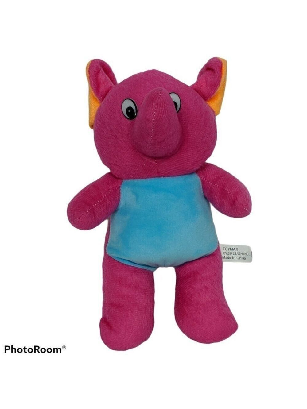 Toymax Pink Blue Elephant Plush 9.5 Inch